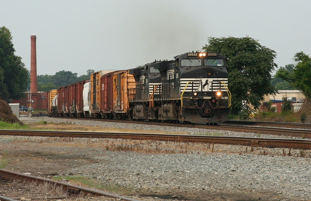 NS 9285 sb freight with fading light